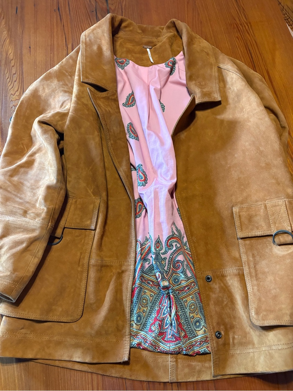 Free People Goat Leather Jacket in Cognac Brown - Picture 2 of 9